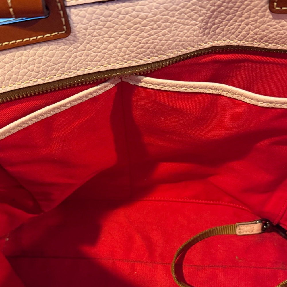 Dooney & Bourke Light Pink Tote with Brown Accents - Picture 6 of 7